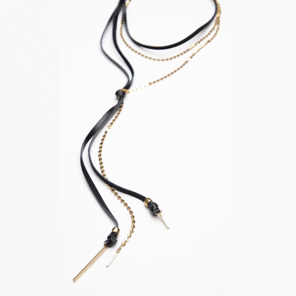 Free People Lucky Star Two Faced Leather Mix Bolo - Picture 2 of 7